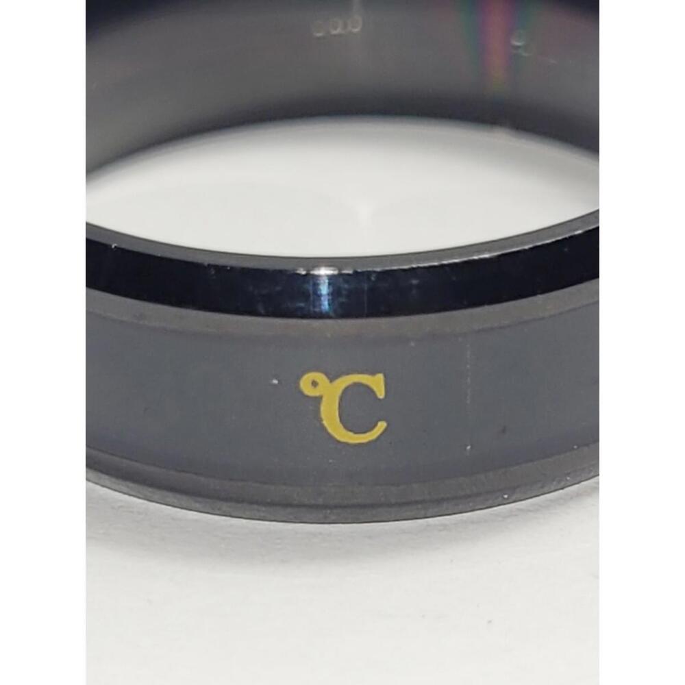 Unisex Black Stainless Steel Smart Temperature Ring C° Band Digital Display